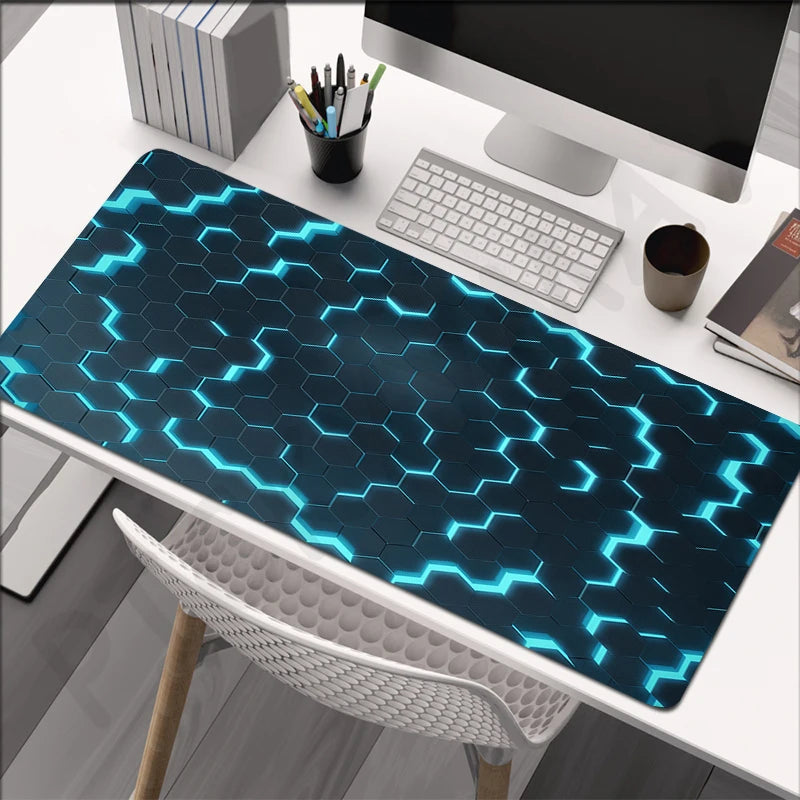 Mouse pad de gaming XXL antiderapant, design RGB hexagonal, diverse modele