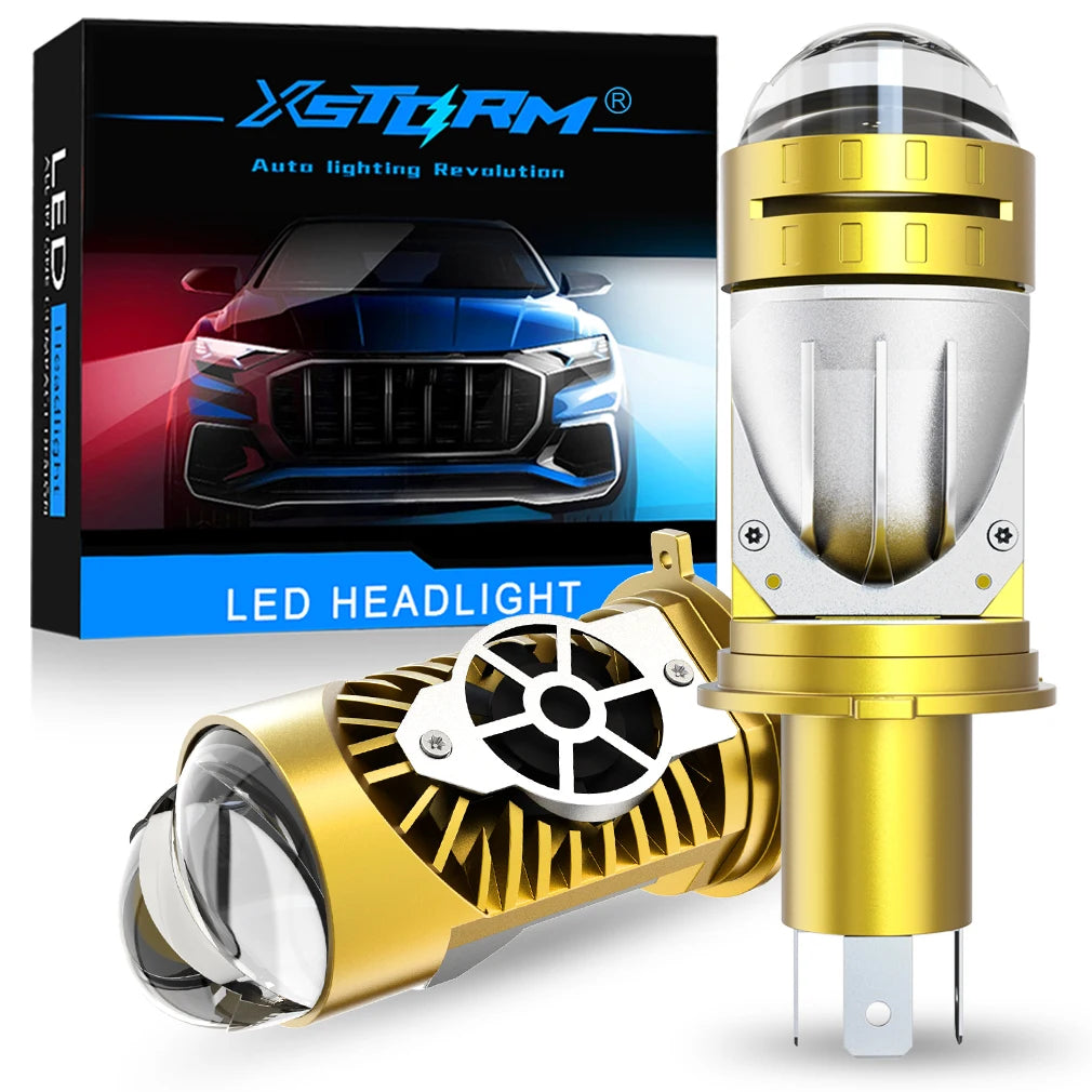 XSTORM H4 LED proiector lentilă far 100W 60000LM mașina LED H4 far Canbus Turbo mare putere mini auto/moto lampă lumină de ceață