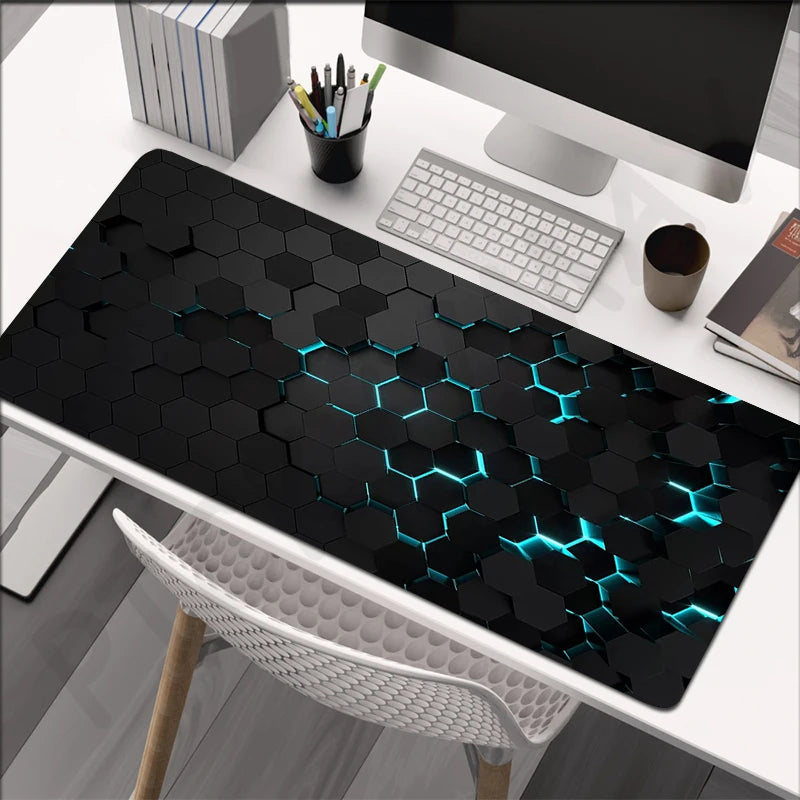 Mouse pad de gaming XXL antiderapant, design RGB hexagonal, diverse modele